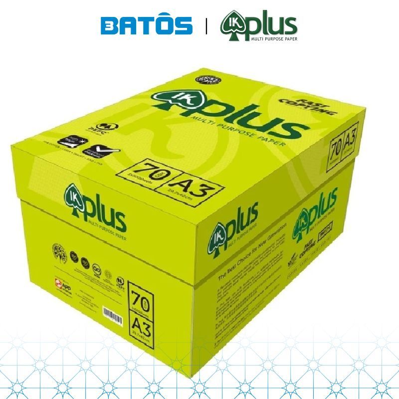 [Có VAT - 1 Ream] Giấy A3 IK Plus 70gsm, 500 tờ/ Ream, nhập khẩu từ Indonesia.