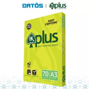 Giấy A3 IK Plus 70gsm, 500 tờ/ Ream, nhập khẩu từ Indonesia.