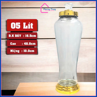 Bình sâm Thủy Tinh Bầu Cao 03 Lít, 04 Lít, 05 Lít | Tùy Chọn Dung Tích - Phương Trang