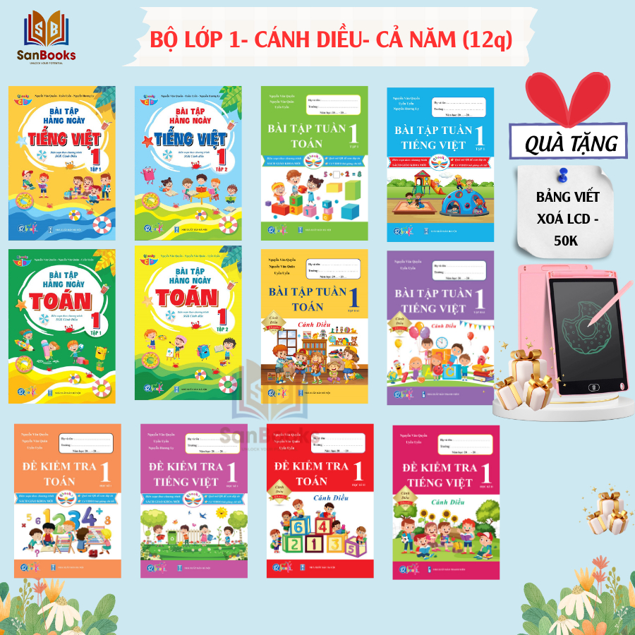 Ảnh Sách Lớp 1- Cánh Diều, Bài tập hàng ngày, Bài Tập Tuần, Đề Kiểm Tra Toán và Tiếng Việt- Học kì 1,2 (Lẻ tuỳ chọn) 2