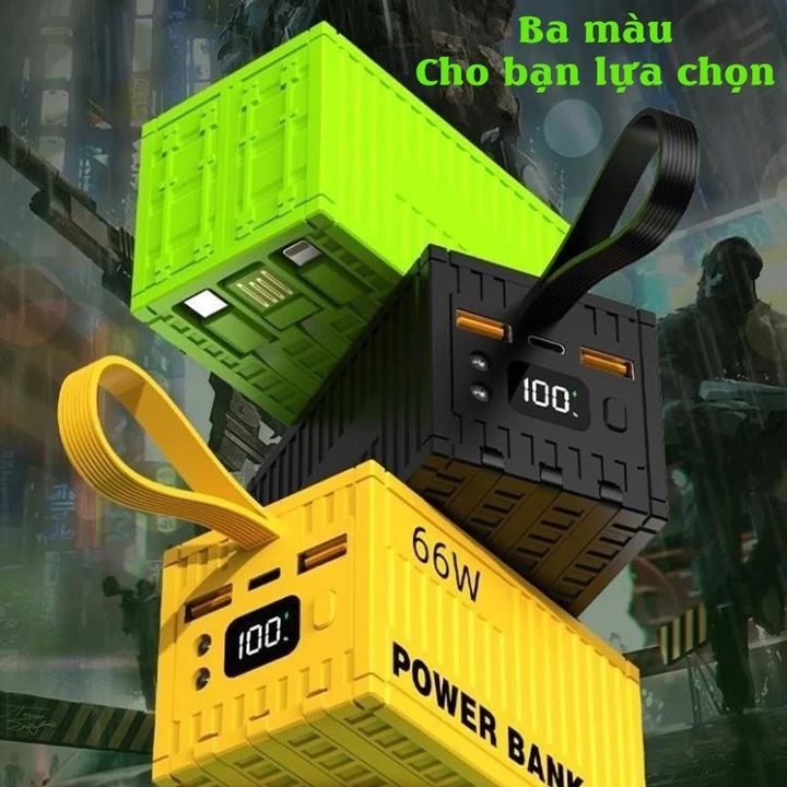 sạc dự phòng 20000mAh,Tích hợp cáp sạc nhanh, phù hợp với nhiều loại điện thoại, sạc dự phòng – 6
