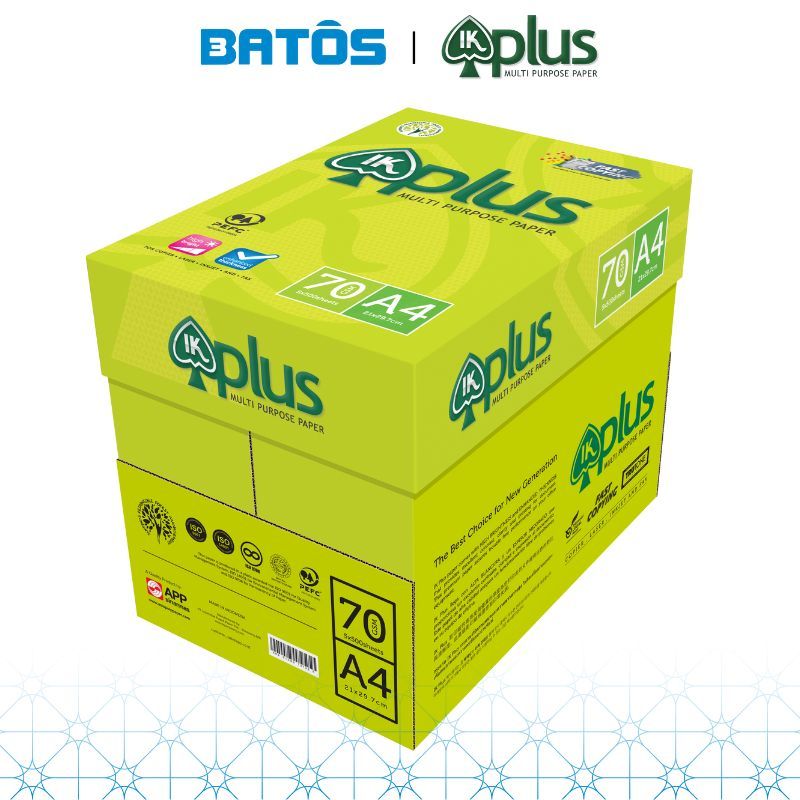 [Có VAT] Thùng Giấy A4 IK Plus 70gsm (5 reams), nhập khẩu từ Indonesia.