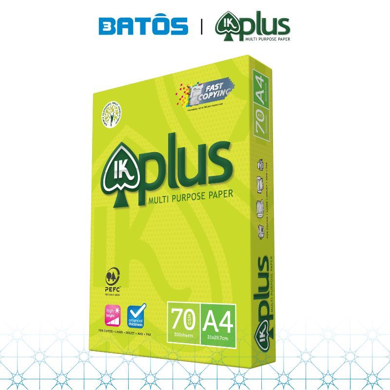 [Có VAT] Thùng Giấy A4 IK Plus 70gsm (5 reams), nhập khẩu từ Indonesia.