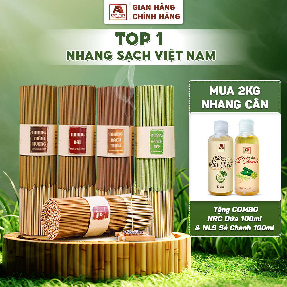 Ảnh Nhang sạch hương thảo mộc 1kg mix 2 mùi An An cao cấp 100% thiên nhiên nhang trầm hương, quế, khuynh diệp an toàn 1