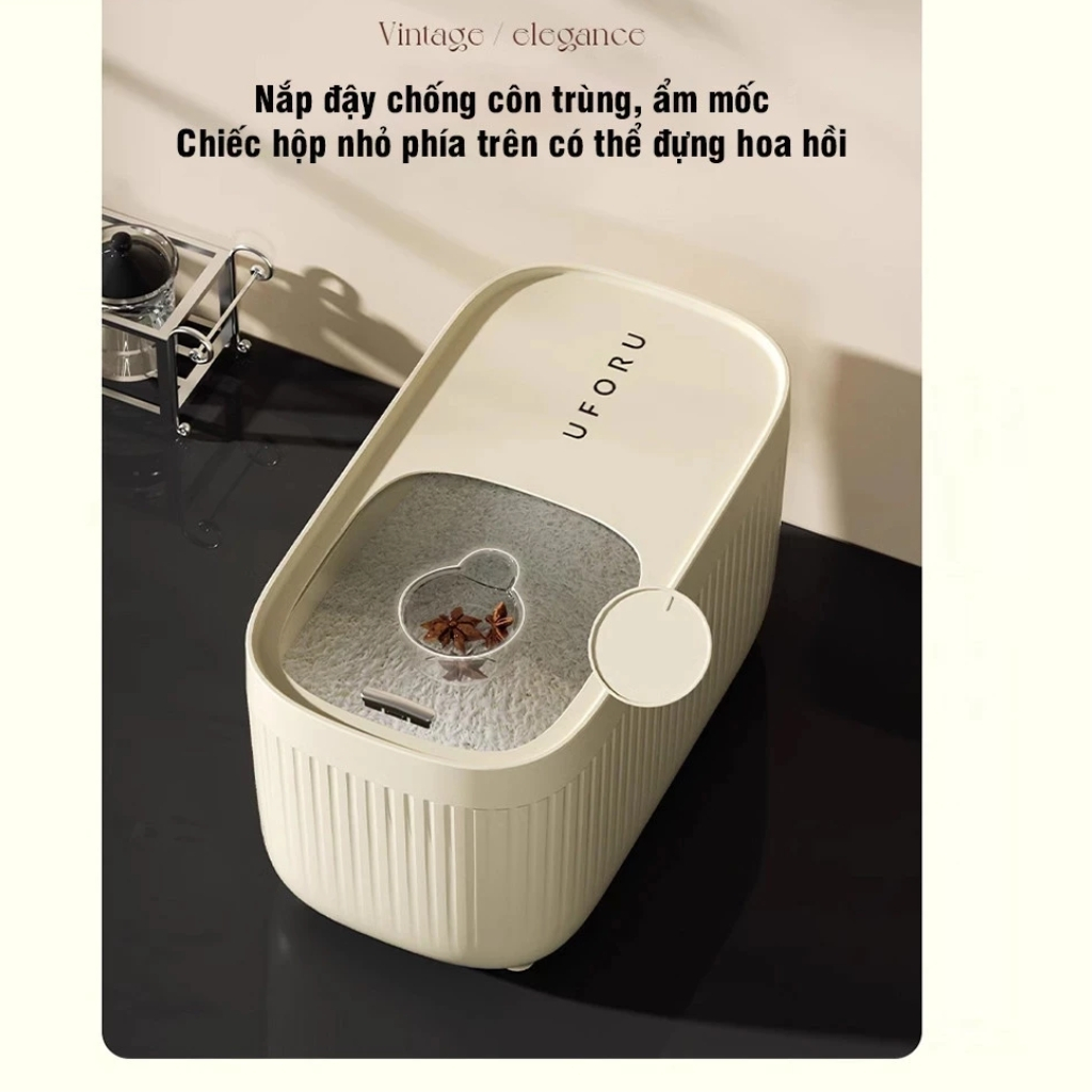 Thùng Gạo 5 -10-15Kg Đựng Ngũ Cốc, Thức Ăn Vật Nuôi Chống Ẩm Mốc, Côn Trùng Tặng Kèm Cốc Đong