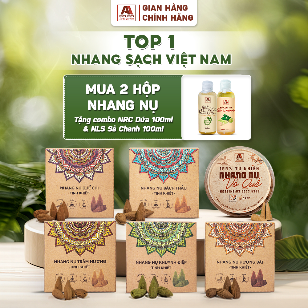Ảnh Nhang nụ khói ngược AN AN 39 nụ- nụ trầm hương, khuynh diệp, quế, bách thảo, hương bài, nhang thơm tự nhiên xông nhà 1