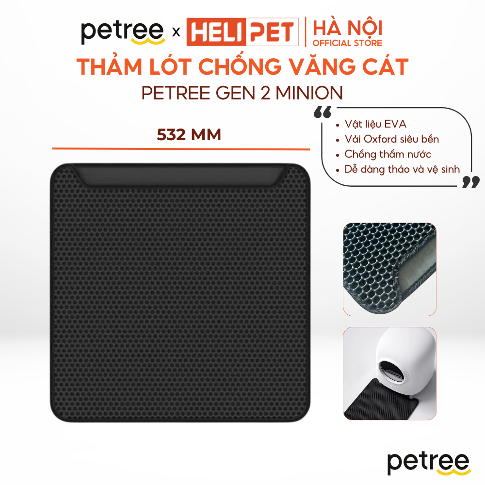 Ảnh Thảm Lót Chống Văng Cát Petree x HeLiPet dùng cho Máy Vệ Sinh Tự Động, Máy Dọn Phân Cho Mèo 1
