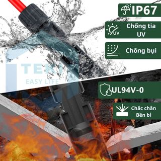 Ảnh 4 – Cặp Jack Nối MC4 1000V 1500V TEKI, Kết Nối Tấm Pin Năng Lượng Mặt Trời, Lõi Đồng, Chống Nước IP67, Dòng 30A