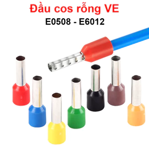 Đầu cos rỗng đủ loại VE đầu cos dây điện, pin rỗng dây điện 0.5mm2 đến 10mm2