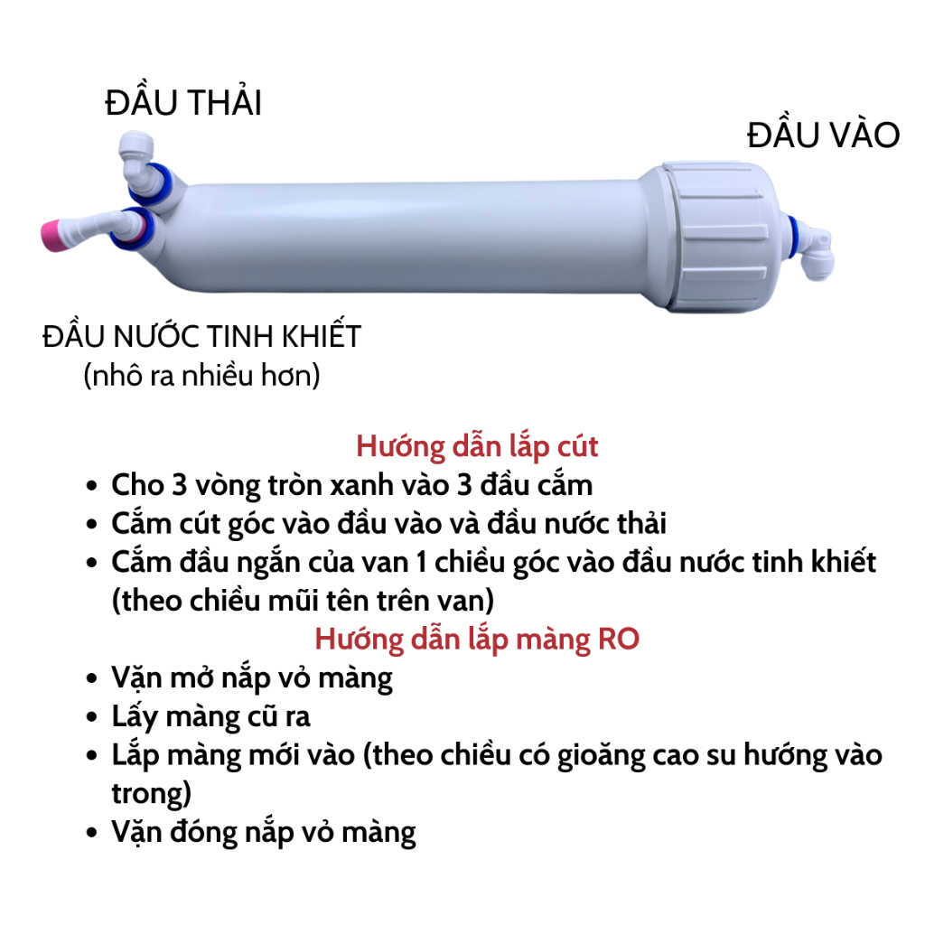 Cốc Lọc Số 4 - Vỏ Màng RO Cắm Nhanh Giúp Hạn Chế Rò Rỉ Nước dùng cho các máy lọc nước RO