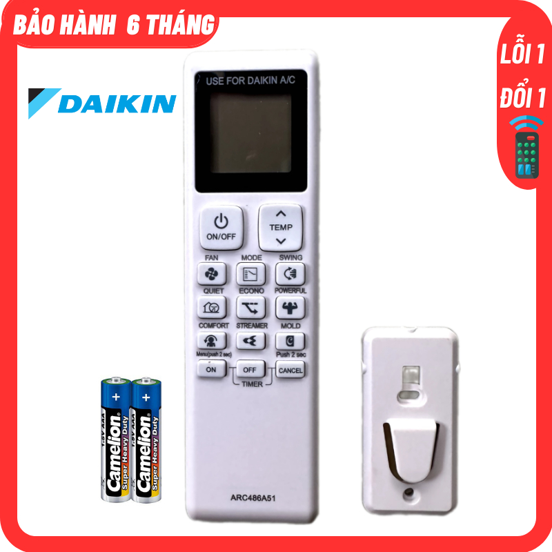 Điều khiển Điều hòa DAIKIN 1 chiều kèm Đế treo và Pin - Điều khiển máy ...