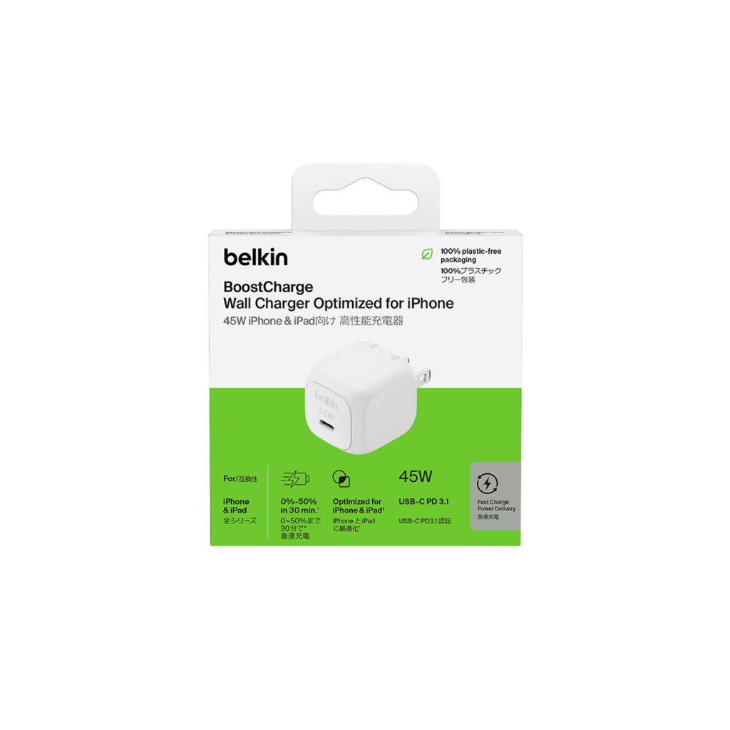 Ảnh Củ sạc nhanh 45W Belkin 1 cổng USB-C, PD 3.0 PPS GanN - Màu trắng 2
