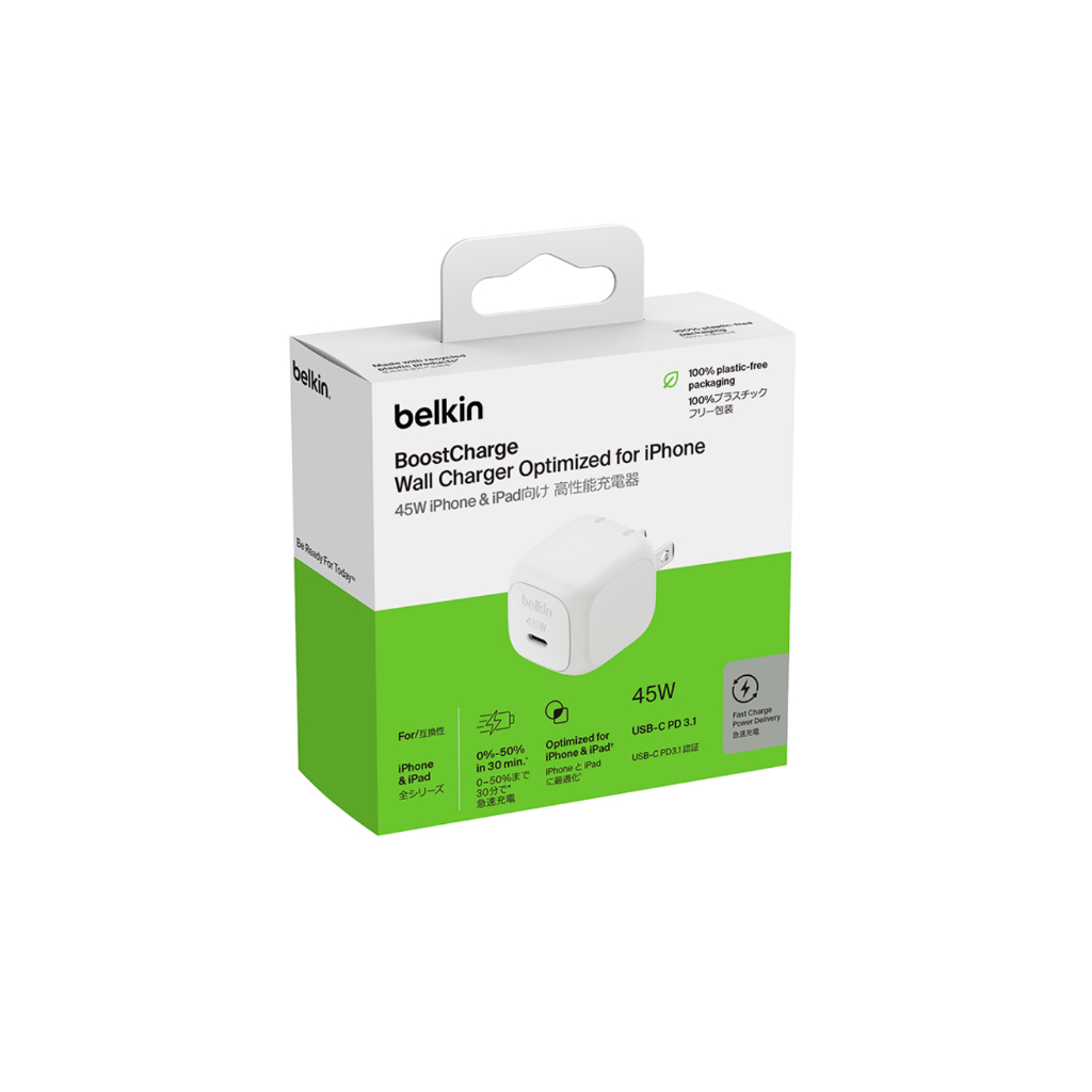 Ảnh Củ sạc nhanh 45W Belkin 1 cổng USB-C, PD 3.0 PPS GanN - Màu trắng 3