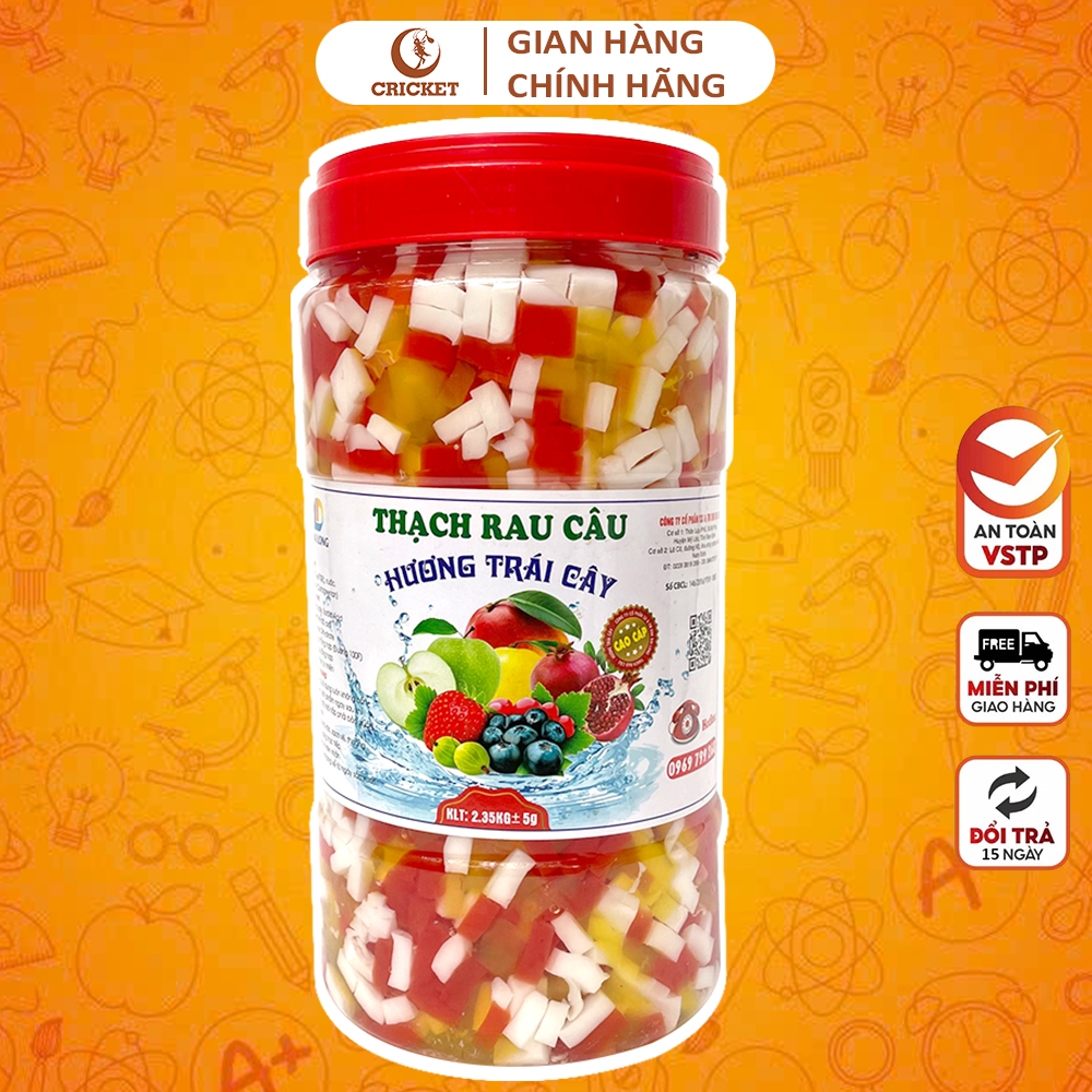 Thạch rau câu topping trà sữa, thạch trái cây 3 màu cắ hạt Đại Long Hủ ...