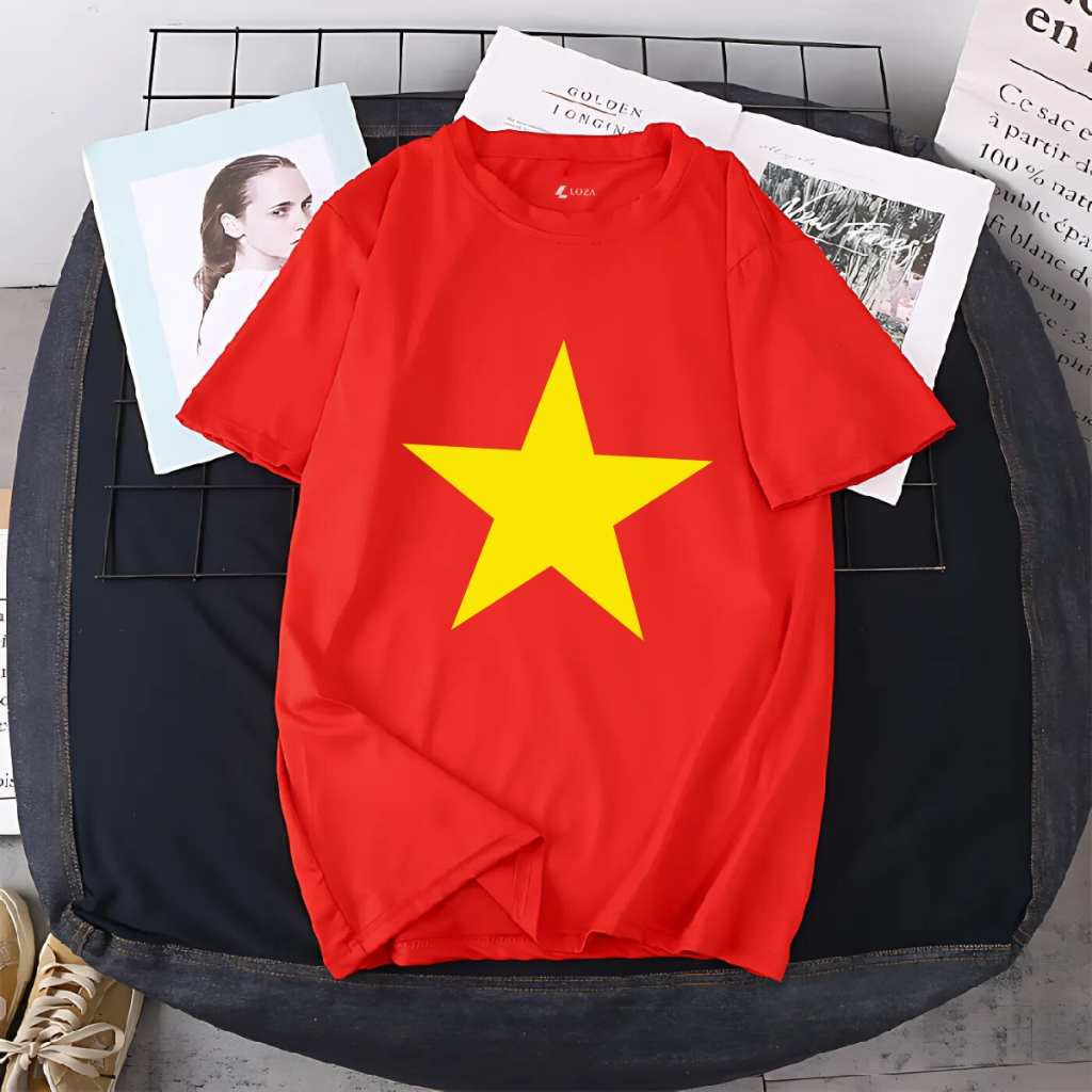 Ảnh Áo thun in hình cờ Việt Nam cho nữ và trẻ em - Áo phông cờ đỏ sao vàng - LOZA G0240 1