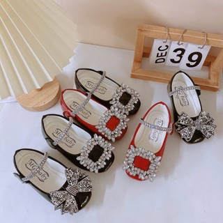 Sz 21-35 Giày Búp Bê Đính Đá Vuông Quai Đá Sáng Lấp Lánh K195