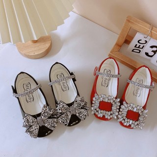 Sz 21-35 Giày Búp Bê Đính Đá Vuông Quai Đá Sáng Lấp Lánh K195