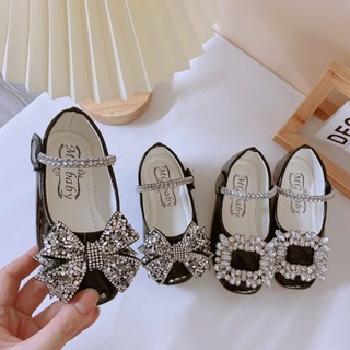 Sz 21-35 Giày Búp Bê Đính Đá Vuông Quai Đá Sáng Lấp Lánh K195