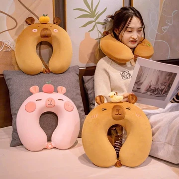 Gối kê cổ capybara loopy lotso , gối chữ U cao su non, gối du lịch, gối Capybara siêu đáng yêu