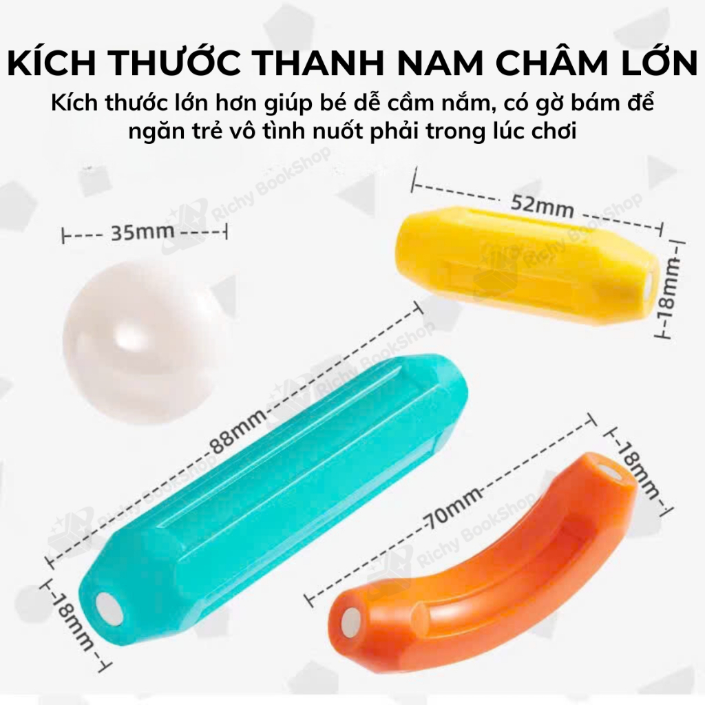 Đồ chơi xếp hình nam châm cho bé Mideer Rainbow Magnetic Building Stick