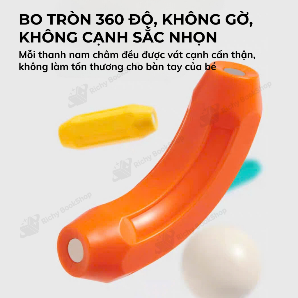 Đồ chơi xếp hình nam châm cho bé Mideer Rainbow Magnetic Building Stick