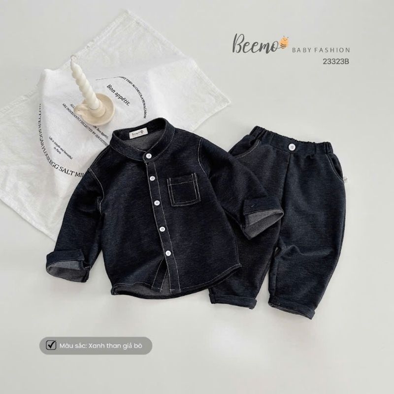 (Beemo chính hãng) Set somi cổ tàu giả jean