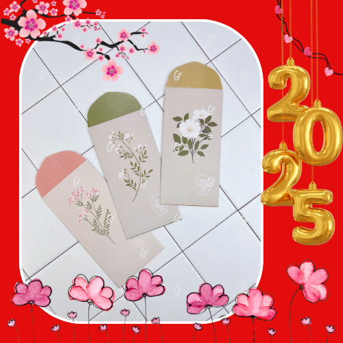 Bao lì xì tết 2025 cao cấp của Gác Xép chất liệu Kraft Nhật nhập khẩu - Mã GX025