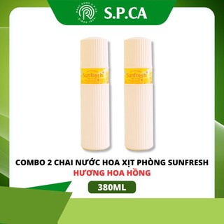 Combo 2 nước xịt phòng thơm Sunfresh 380ml hương Hoa Hồng làm thơm khử mùi cao cấp - SPCa000137