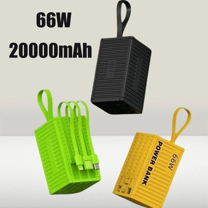 sạc dự phòng 20000mAh,Tích hợp cáp sạc nhanh, phù hợp với nhiều loại điện thoại, sạc dự phòng