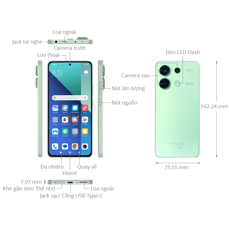 Ảnh Điện thoại Xiaomi Redmi Note 13 - Hàng Chính Hãng, Mới 100%, Bảo hành 18 tháng 3