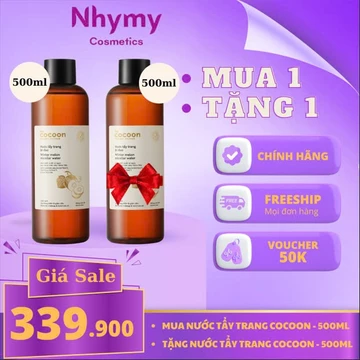 (Mua 1 tặng 1) Nước tẩy trang bí đao Cocoon tẩy sạch makeup & giảm dầu 500ml tặng Nước tẩy trang bí đao 500ml