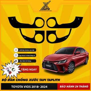 Bộ Dán Chống Xước Tapli Cửa Xe Toyota Vios 2019- 2024- Viền Vân Da Carbon Cao Cấp