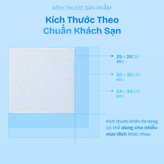Khăn Mặt Cotton 100% CHU MY - Khăn Mặt Trắng Khách Sạn, Khăn Vuông Cotton 25x25, 30x30, 34x34