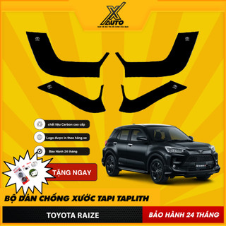 Bộ Dán Chống Xước Tapli Cửa Xe Toyota Raize - Viền Vân Da Carbon Cao Cấp( tặng 1 bộ gương cầu lồi)
