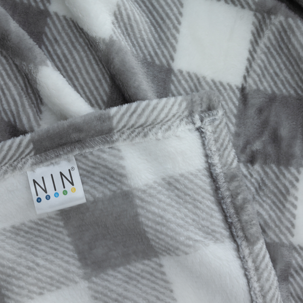Ảnh Mền tuyết NIN House hoa văn SQUARE STRIPES 1m8x2m sợi microfiber cực ấm, mịn màng fleece blanket văn phòng, xe hơi, sofa 2
