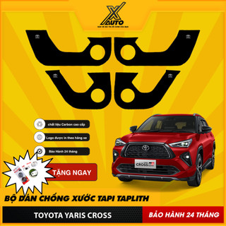 Bộ Dán Chống Xước Tapli Cửa Xe Toyota Yaris Cross- Viền Vân Da Carbon Cao Cấp( tặng 1 bộ gương cầu lồi)