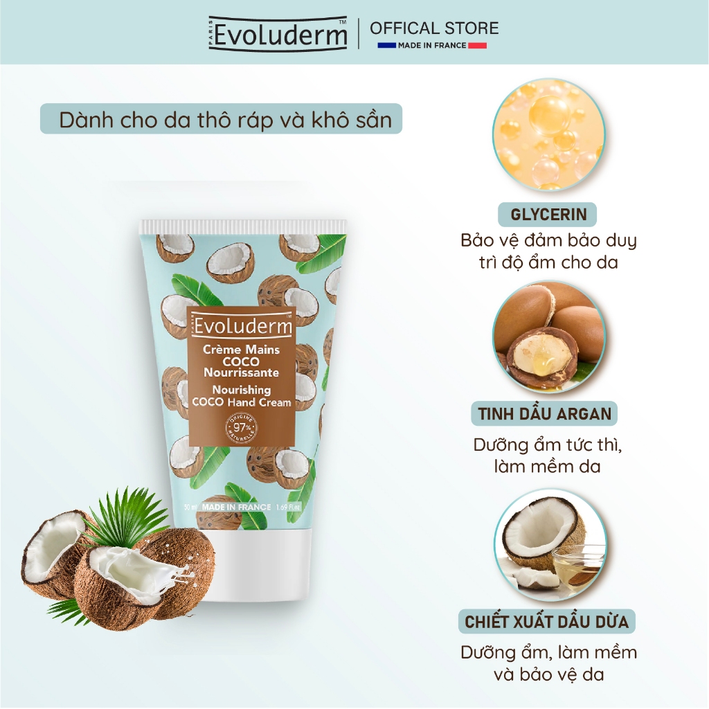 COMBO Xịt khoáng cấp ẩm Evoluderm 150ml và Kem dưỡng da tay Evoluderm 50ml
