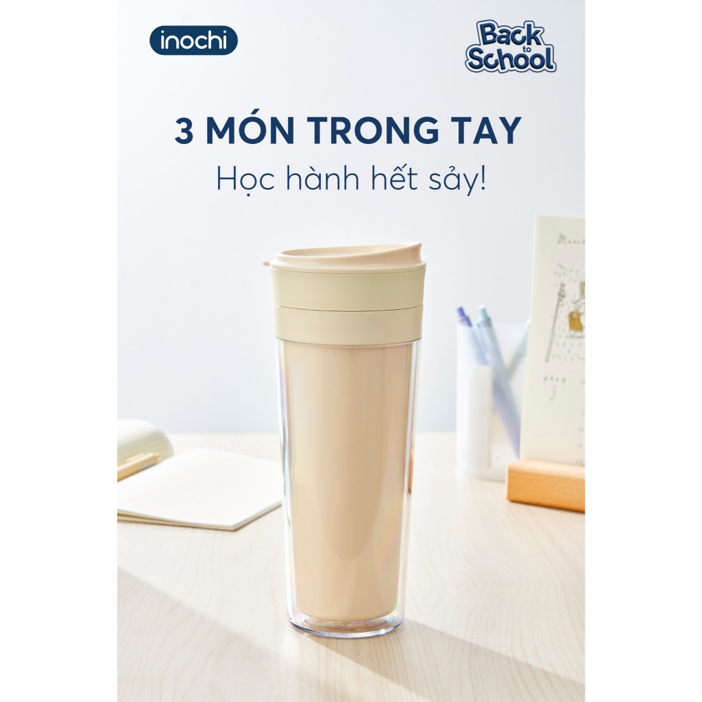 Cốc nhựa Chiba Clip Inochi dung tích 650ml, có hộp làm quà tặng xinh xắn