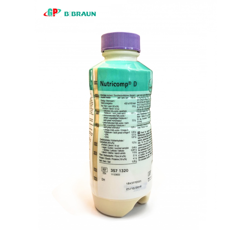 Sữa dinh dưỡng Nutricomp® D 500ml - (Chai lẻ - Không kèm dây truyền ...