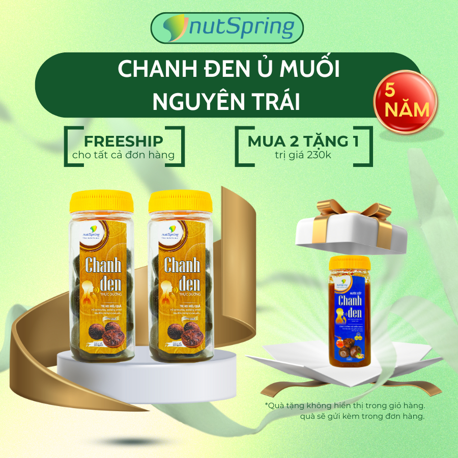 [ Mua 2 tặng 1 ] Combo Chanh Đen Ủ Muối 5 Năm Nguyên Trái 300gam, tặng Nước Cốt Chanh Đen
