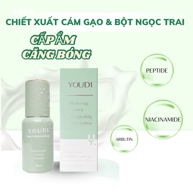 YOUDI Sữa Dưỡng Trắng Da Giữ Ẩm Mềm Mịn , Cải Thiện Độ Đàn Hồi  Cho Da 40ml