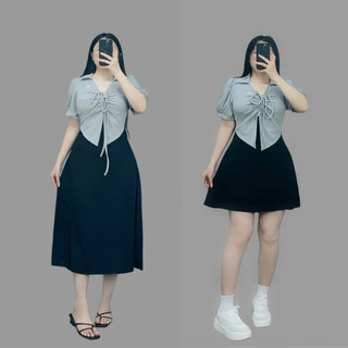 Đầm cặp hai lớp thun ruby Hàn co giãn tách rời mềm mại, thoáng mát thời trang phù hợp đi chơi dự tiệc G684+G685