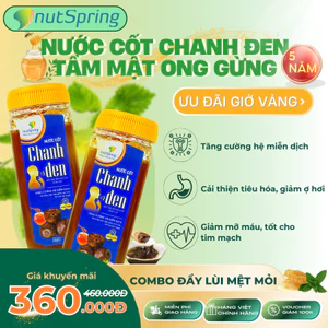 Combo Mua 2 Nước Cốt Chanh Đen Ủ Muối 5 Năm Mật Ong Gừng (600gam) NutSpring