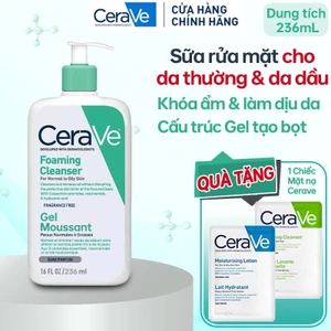 Sữa rửa mặt cerave dành cho da dầu và da thường chính hãng dung tích 236ml