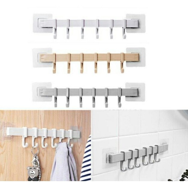 Móc Dán Tường Siêu Chịu Lực 6 Móc kiểu mới
