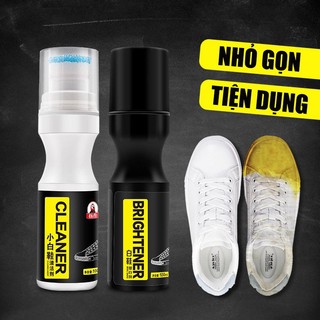 Chai vệ sinh giày làm sạch và tẩy ố giày Little White CLEANER và BRIGHTENER 100ml tẩy trắng giày
