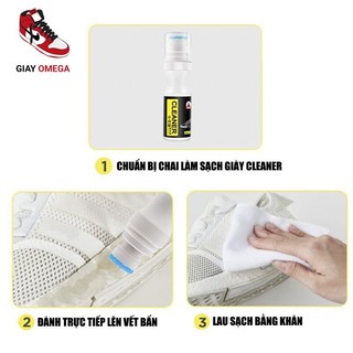 Chai vệ sinh giày làm sạch và tẩy ố giày Little White CLEANER và BRIGHTENER 100ml tẩy trắng giày