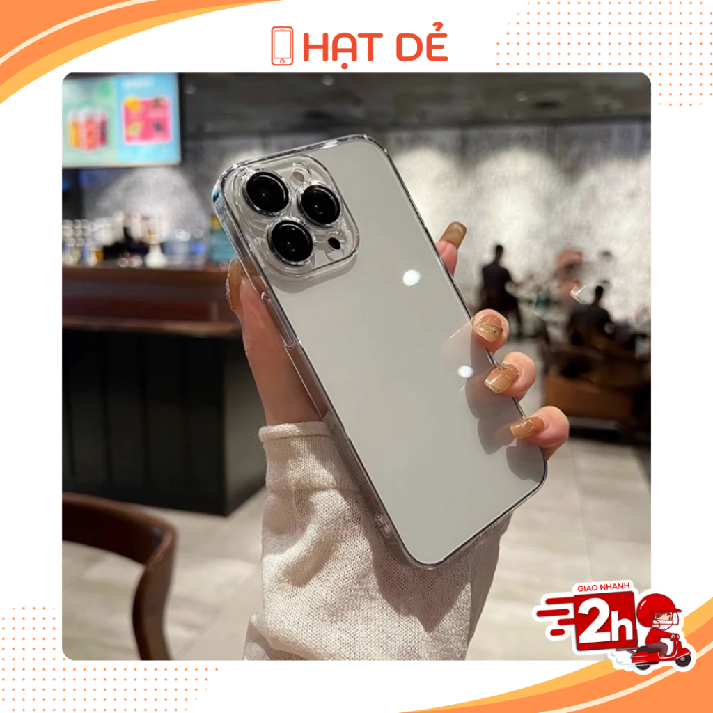 Ốp iphone siêu mỏng Slim nhựa cứng PC trong suốt chống ố vàng, chống bám bẩn - phukienhatde