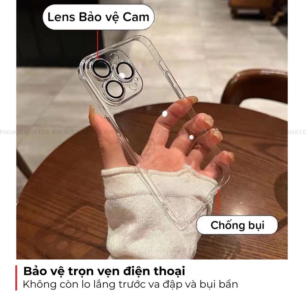 Ốp iphone siêu mỏng Slim nhựa cứng PC trong suốt chống ố vàng, chống bám bẩn - phukienhatde