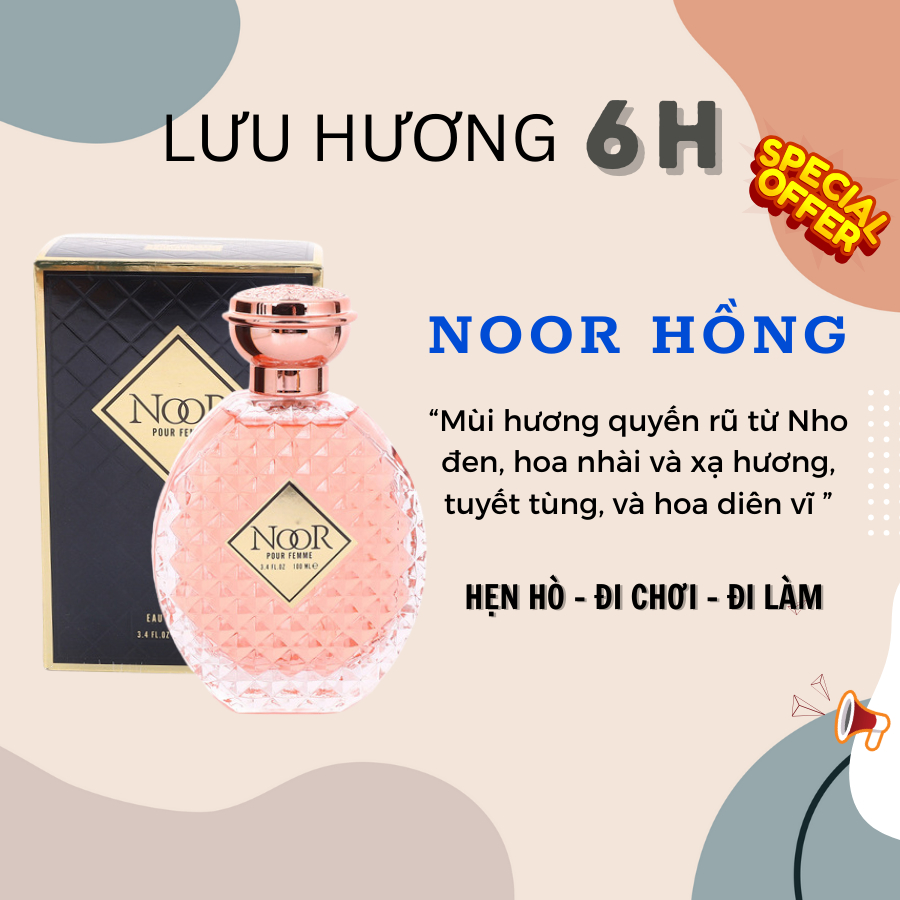 Nước hoa nữ thơm lâu NOOR 100ml ngọt ngào, quyến rũ